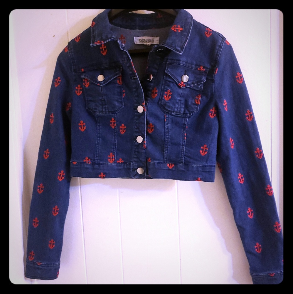 Denim cropped jacket